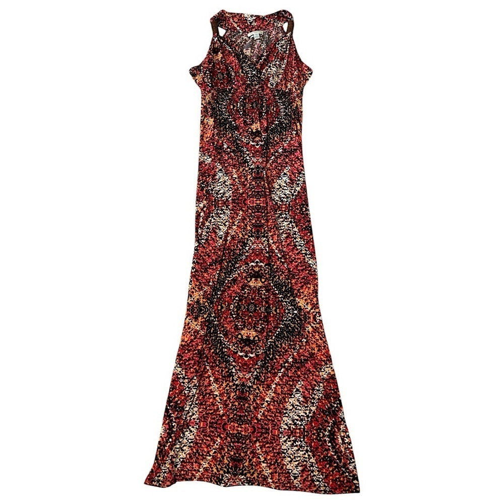 Boho Beaded Detail Sleeveless Maxi Dress Small